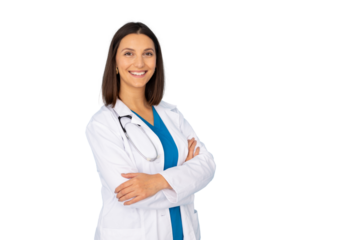Confident woman doctor ready for patient care