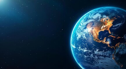 Obraz premium Realistic Earth in Space - Earth Day Concept