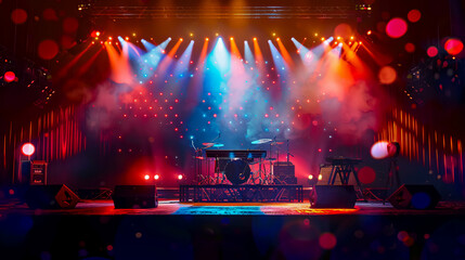 Stage for Live Concert Online Transmission, Business Concept for Real-Time Concert Broadcasts