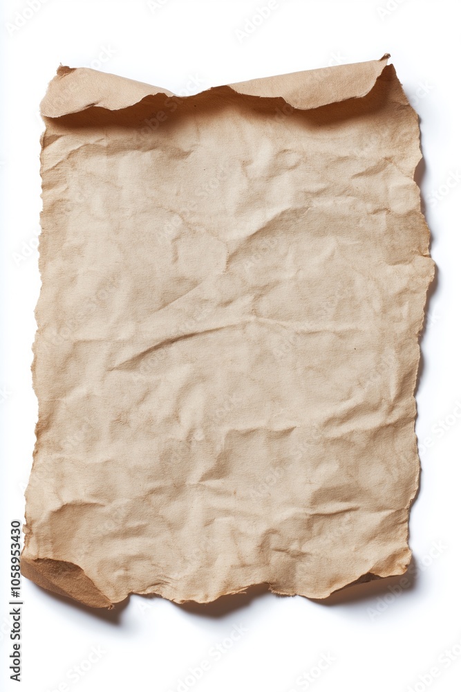 Poster a piece of paper with a few words written on it. the paper is crumpled and torn, giving it a sense o