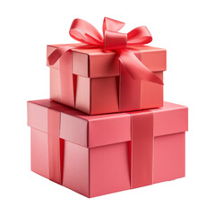 Obraz premium stack red gift box isolated on transparent background cutout