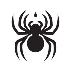 Creepy Spider Silhouette Vector Illustrations for Halloween Designs