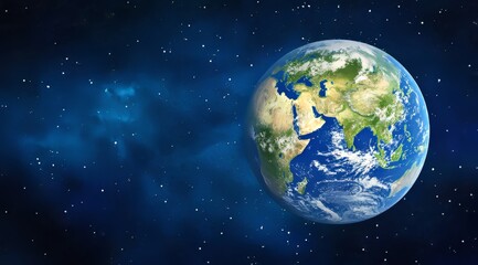 Fototapeta premium Realistic Earth in Space - Earth Day Concept