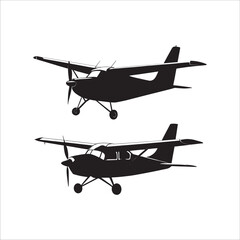 small propeller air plane silhouette