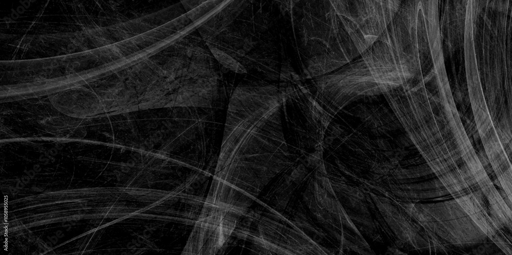Poster Abstract line vector background. Dark vector background with steam or smoke, smoke waves. abstract fractal background. Dynamic particles wave with modern line design template, Vector illustration.