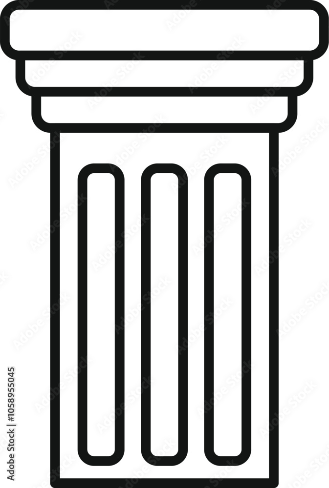Poster simple line drawing of an architectural column, symbolizing classical order, historical structure, a