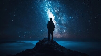 Stargazer on Mountain Peak