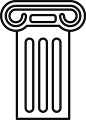 Simple line drawing of a fluted column, showcasing the elegance and strength of classical architecture