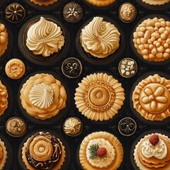 Luxurious Pastry and Cake Surface Pattern Design