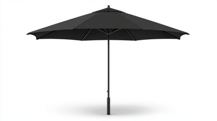 Fototapeta premium large black outdoor umbrella providing shade and protection from sun, perfect for patios and gardens. Ideal for outdoor gatherings and relaxation