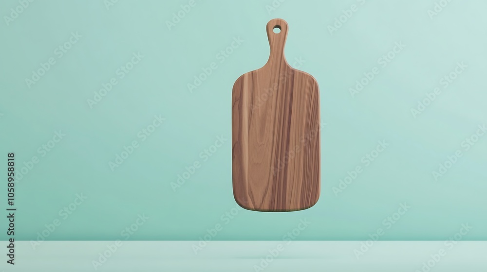 Poster minimalist floating cutting board in 3d design