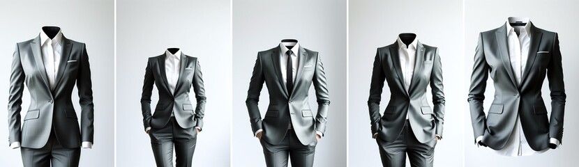 woman business suit without head isolated on white background