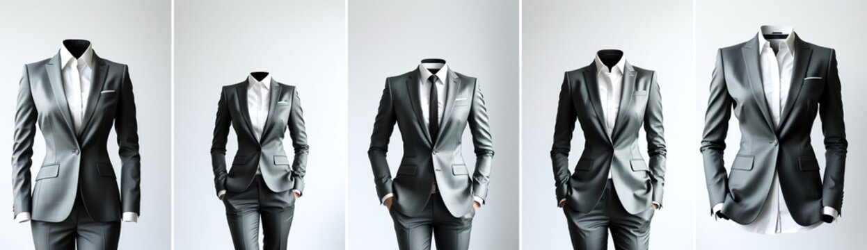 woman business suit without head isolated on white background