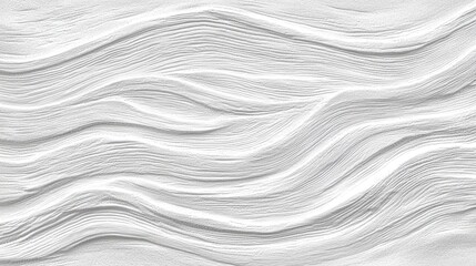Textured White Waves on Canvas Surface