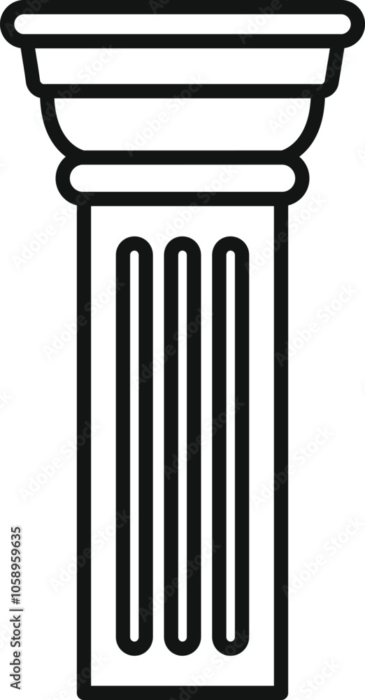 Poster simple line drawing representing a classic architectural column, embodying strength and timeless des