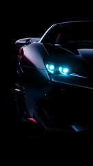 Luxury Sports Car in Dramatic Lighting