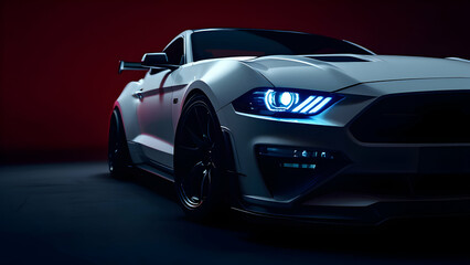 Luxury Sports Car in Dramatic Lighting
