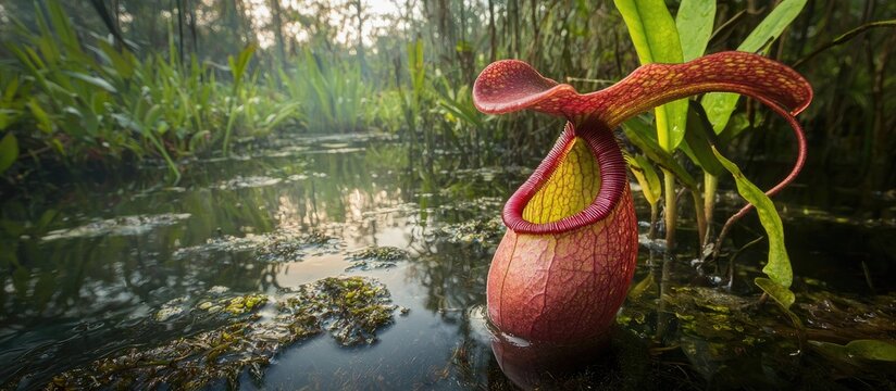 Speck Nepenthes Ampularia The Only Type Of Pitcher Plant That Is Vegetarian Taken From One Of The Western Sumatran Swamps
