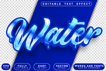 Water Blue Liquid Fully Editable Vector Text File