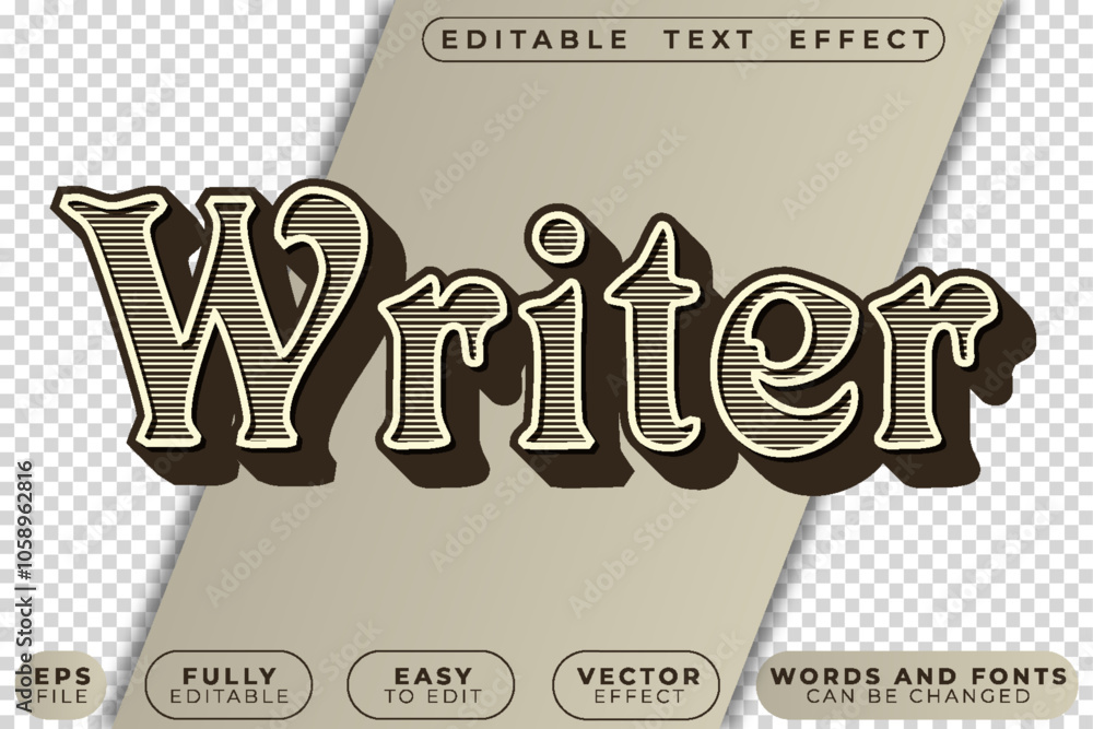 Poster writer fully editable vector text file