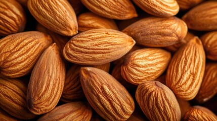 Fototapeta premium Heap Of Raw Almonds Nuts Background