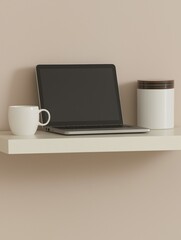 coffee cup and laptop