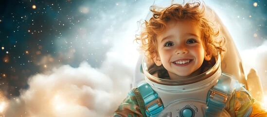 Fototapeta premium Child Astronaut in Space