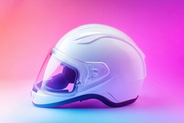 Fototapeta premium White safety helmet against a gradient backdrop with room for customization or text choices