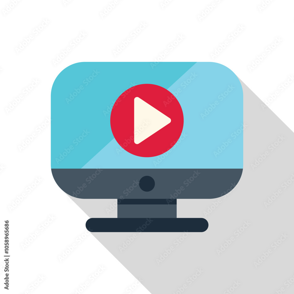 Poster streaming video player interface displayed on a desktop computer monitor, symbolizing online enterta