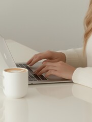 woman working on laptop