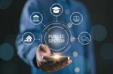 Public sector concept. government, education, health, municipal service, provide people...