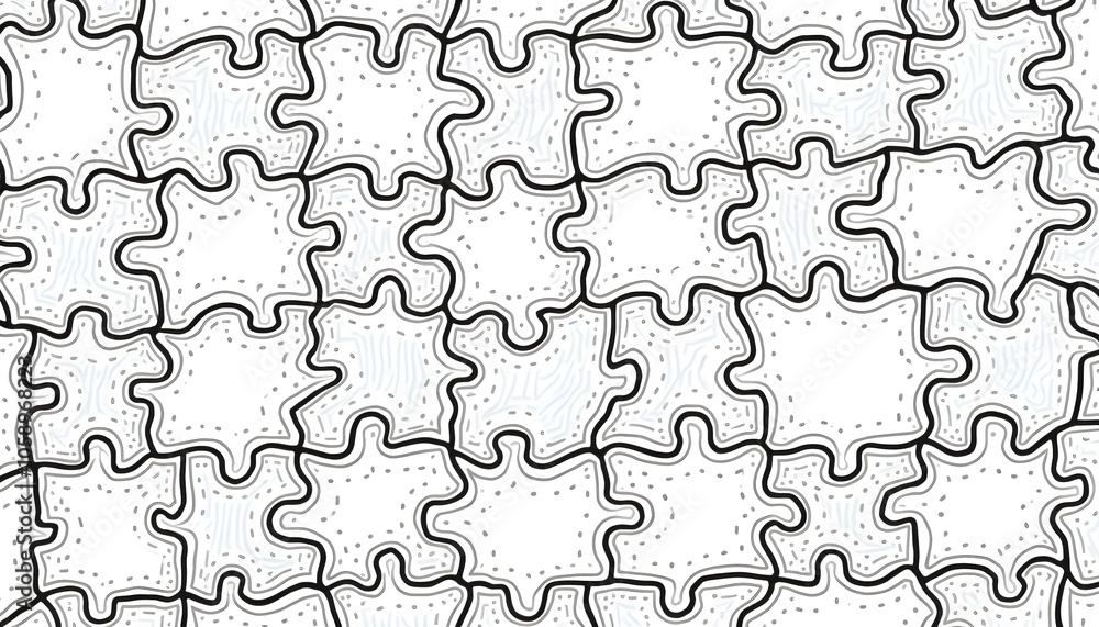 Aufkleber interlocking puzzle pieces symbolize complexity and interconnectedness.