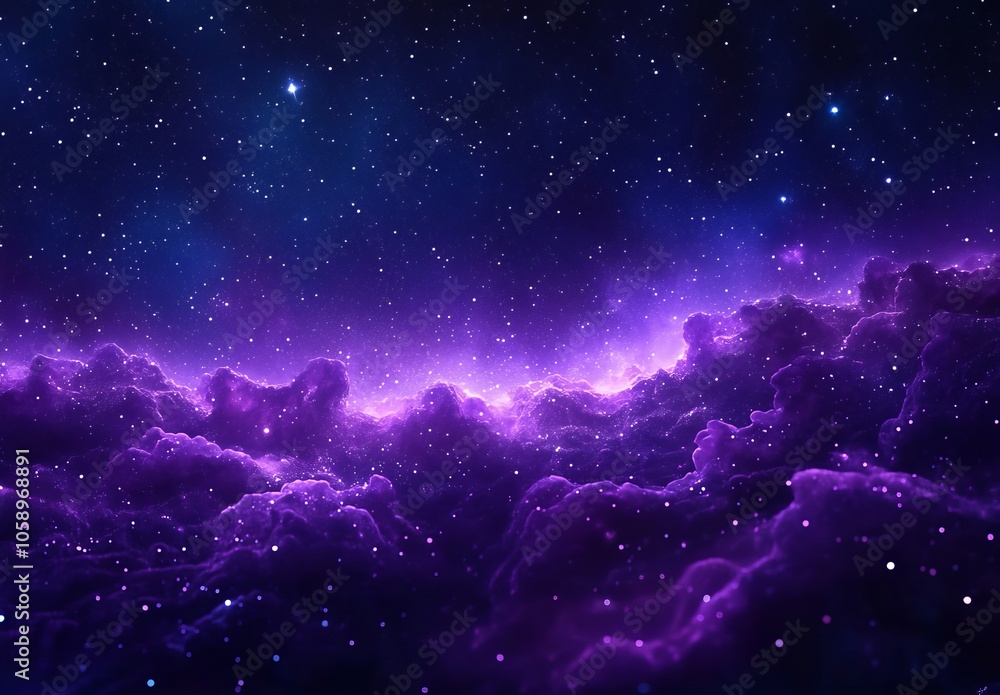Wall mural purple nebula in the cosmos