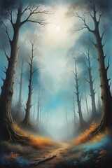 Obraz premium Gemälde - Landschaft - Hintergrundgrafik 