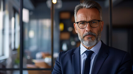 Fototapeta premium Successful Mature Businessman Looking Confident