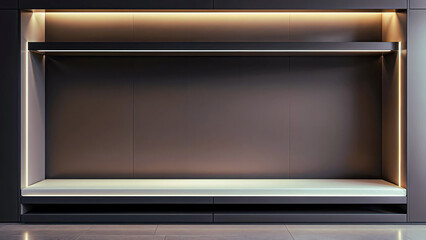 Empty Modern Wardrobe with Soft Lighting