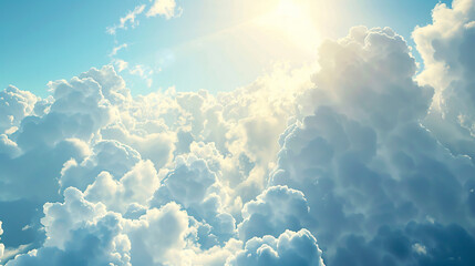Sunny Sky Background with Clouds