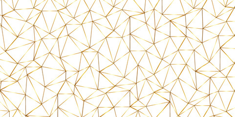 Abstract of simple golden line triangle pattern geometric background. Seamless geometric polygonal repeatable pattern swatch background, Trendy design vector background for web backdrop orpaper print.