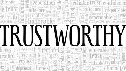 Trustworthy word cloud conceptual design isolated on white background.