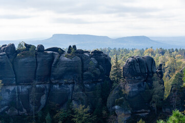 Idyllic view of Saxon Switzerland, national park in Germany