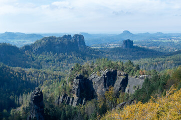 Idyllic view of Saxon Switzerland, national park in Germany