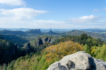 Idyllic view of Saxon Switzerland, national park in Germany