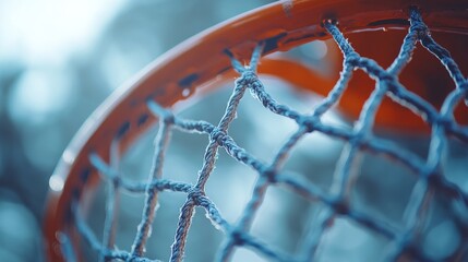 Close Up of a Lacrosse Net in the Sunlight