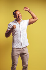 Brazilian man in white button-down shirt