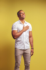 Brazilian man in white button-down shirt