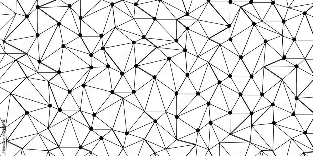 Wall mural abstract of simple gray line triangle pattern geometric background. seamless geometric polygonal rep