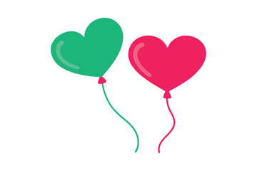 Valentine's Day Heart Balloons Vector: Cute and Festive Illustrations for Romantic Celebrations and Joyful Decor