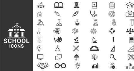 Hotel icons set. Hospitality symbol, room, service, booking, facilities and more Simple web icons set