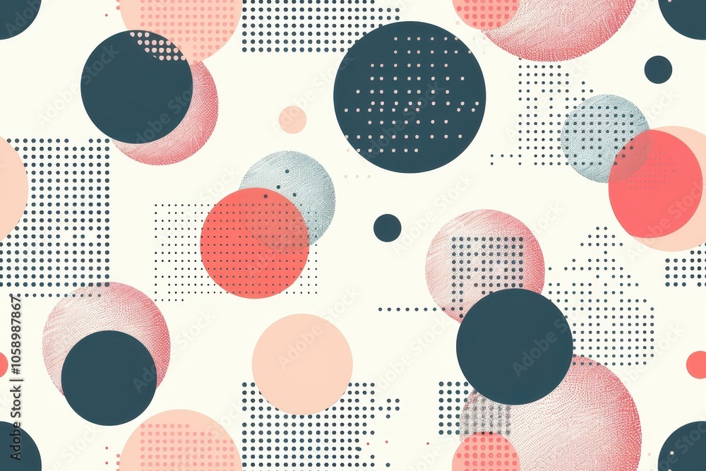 Poster seamless minimalistic pattern with shapes and colors