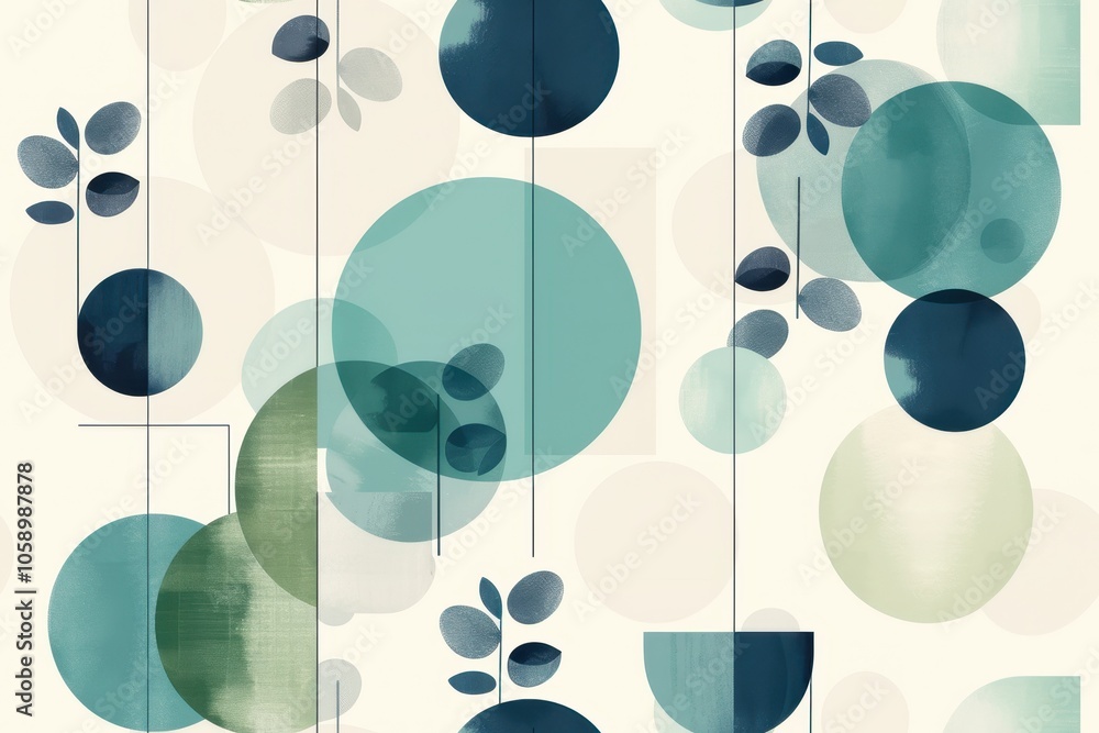 Poster minimalistic seamless pattern with abstract shapes